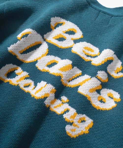 BEN DAVIS（ベンデイビス）の「【BEN　DAVIS/ベンデイビス】ワンポイント ロゴ バック刺繍 ジャガードニット カーディガン/ビッグシルエット（カーディガン/ボレロ・レディース・イエロー/ブルーグリーン/ブラック/グリーン・L/XL/M）」の12枚目の写真