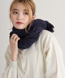 ネイビー シフォン プリーツ ショール ネイビー 幾何学模様 シフォンストール - メルカリ