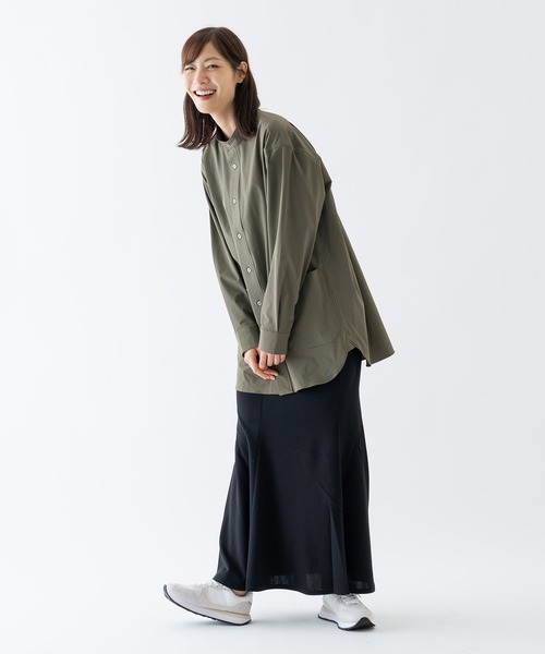 BRICK & SONS（ブリックアンドサンズ）の「CORDURAリップストップ リラックスバンドカラーシャツ＜カーキグリーン＞（シャツ/ブラウス・メンズ・カーキ・LL/S/M/L/XS）」の7枚目の写真