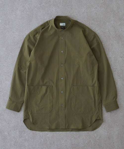 BRICK & SONS（ブリックアンドサンズ）の「CORDURAリップストップ リラックスバンドカラーシャツ＜カーキグリーン＞（シャツ/ブラウス・メンズ・カーキ・LL/S/M/L/XS）」の10枚目の写真
