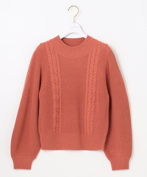 ANY SIS(エニィスィス)の「【洗える】スフレケーブルパフスリーブ ニット(ニット/セーター・レディース・ピンク系/スカイブルー系/ライトイエロー系/オレンジ系/ライトグレー系/アイボリー系・2)」の2枚目の写真