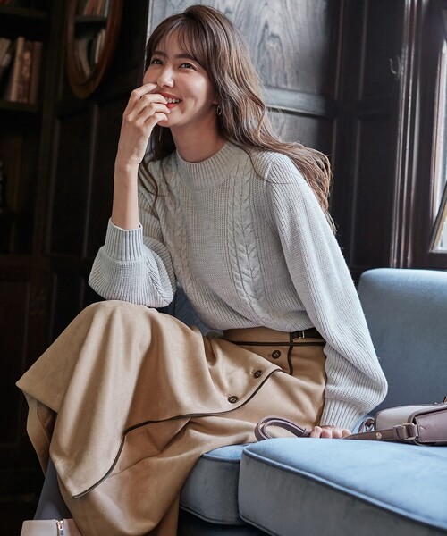 ANY SIS(エニィスィス)の「【洗える】スフレケーブルパフスリーブ ニット(ニット/セーター・レディース・ピンク系/スカイブルー系/ライトイエロー系/オレンジ系/ライトグレー系/アイボリー系・2)」の15枚目の写真