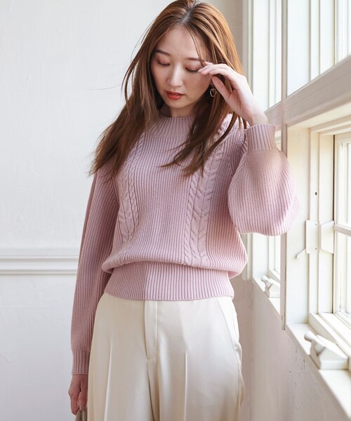 ANY SIS(エニィスィス)の「【洗える】スフレケーブルパフスリーブ ニット(ニット/セーター・レディース・ピンク系/スカイブルー系/ライトイエロー系/オレンジ系/ライトグレー系/アイボリー系・2)」の16枚目の写真