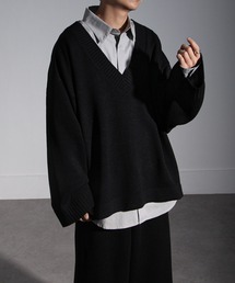 NILWAY | Vネックリブニットルーズプルオーバー(ニット/セーター)