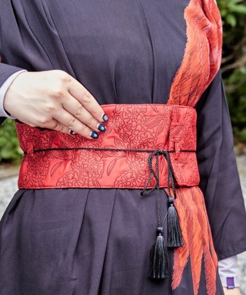 カヤ（カヤ）の「【カヤ】ふくれ織 情景帯ベルト（ベルト・レディース・レッド/ホワイト系その他/ネイビー・FREE）」の3枚目の写真