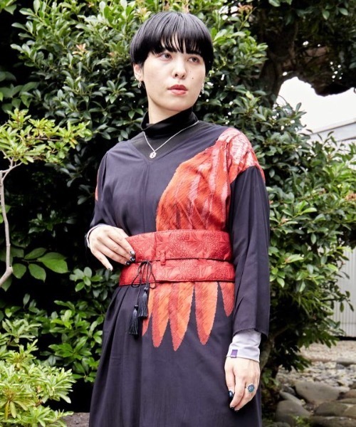 カヤ（カヤ）の「【カヤ】ふくれ織 情景帯ベルト（ベルト・レディース・レッド/ホワイト系その他/ネイビー・FREE）」の5枚目の写真