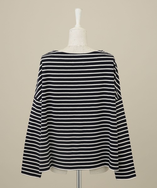NANO universe(ナノユニバース)の「LB.04/WEB限定 ボーダーワイドドロップトップス(Tシャツ/カットソー・レディース・ブラック/ブラウン/グレー系その他4/ネイビー/オフホワイト/ブルー・FREE)」の20枚目の写真