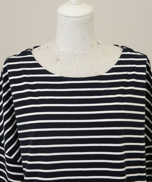 NANO universe(ナノユニバース)の「LB.04/WEB限定 ボーダーワイドドロップトップス(Tシャツ/カットソー・レディース・ブラック/ブラウン/グレー系その他4/ネイビー/オフホワイト/ブルー・FREE)」の15枚目の写真