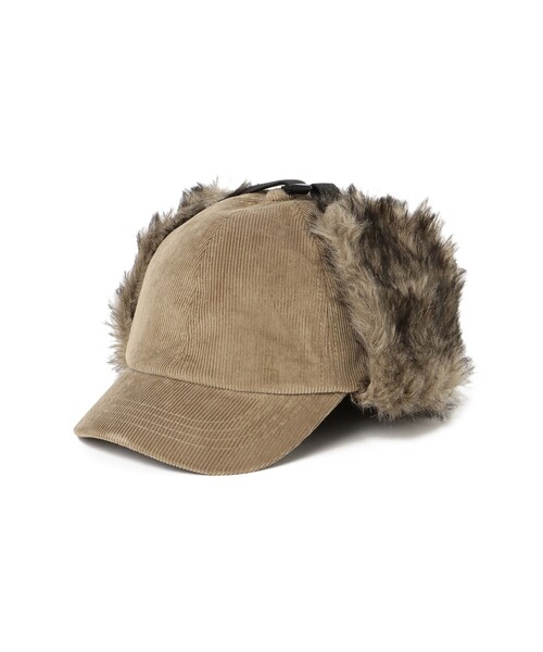 BEAMS HEART（ビームスハート）の「イヤー ファー コーデュロイ キャップ【ユニセックス】（キャップ・メンズ・ベージュ/ブラック・ONE SIZE）」の9枚目の写真