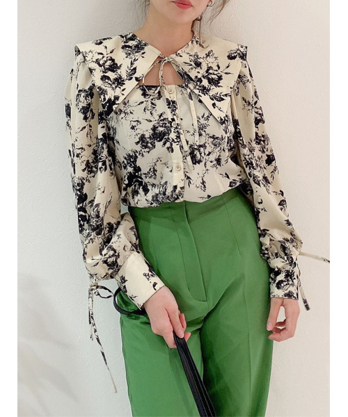 dazzlin(ダズリン)の「オープンリボンブラウス(シャツ/ブラウス・レディース・レッド/ベージュ/アイボリー/ブルー/オフホワイト・FREE)」の16枚目の写真