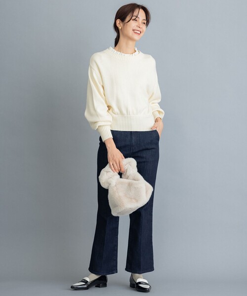 組曲(クミキョク)の「【洗える】カシミヤブレンドバルキー ニット(ニット/セーター・レディース・ピンク系/ダークグリーン系/アイボリー系/ブラウン系/ネイビー系・2/3)」の19枚目の写真