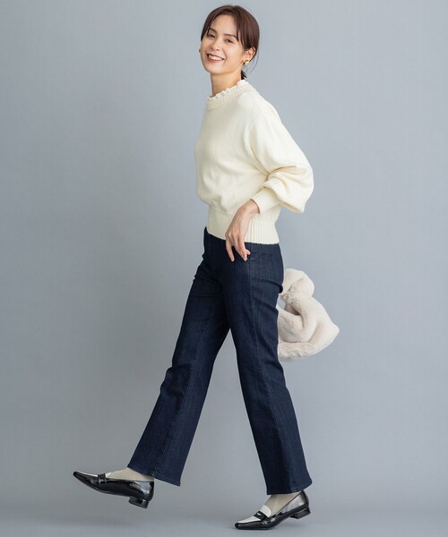 組曲(クミキョク)の「【洗える】カシミヤブレンドバルキー ニット(ニット/セーター・レディース・ピンク系/ダークグリーン系/アイボリー系/ブラウン系/ネイビー系・2/3)」の18枚目の写真
