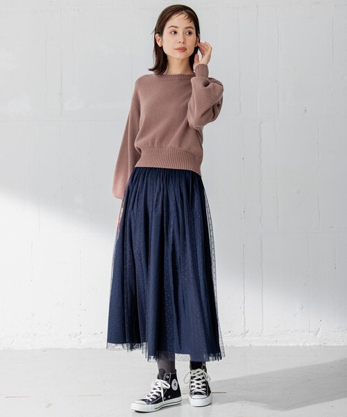 組曲(クミキョク)の「【洗える】カシミヤブレンドバルキー ニット(ニット/セーター・レディース・ピンク系/ダークグリーン系/アイボリー系/ブラウン系/ネイビー系・2/3)」の16枚目の写真