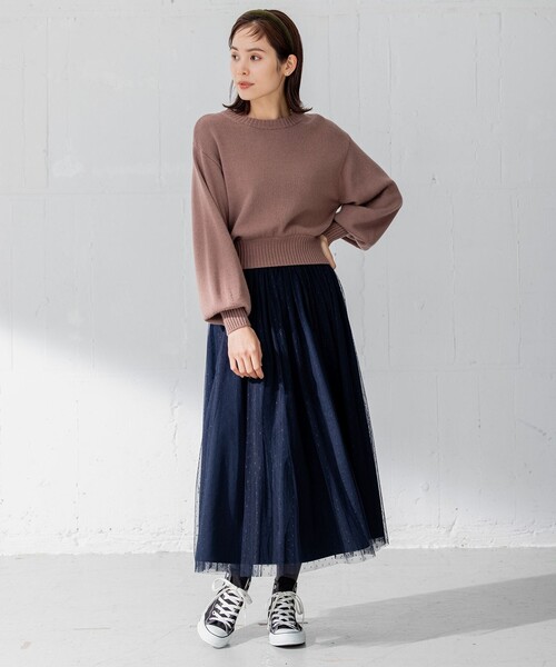 組曲(クミキョク)の「【洗える】カシミヤブレンドバルキー ニット(ニット/セーター・レディース・ピンク系/ダークグリーン系/アイボリー系/ブラウン系/ネイビー系・2/3)」の15枚目の写真