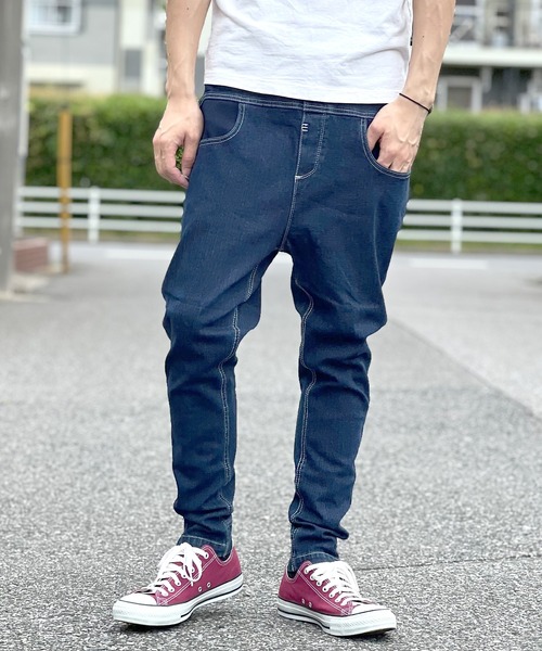 BEATJIVE(ビートジャイブ)の「ストレッチデニムジョガーパンツ スリムテーパード メンズ ヴィンテージ加工(デニムパンツ・メンズ・ネイビー/インディゴブルー/ブルー・1/2/3)」の14枚目の写真
