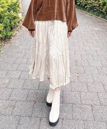 Figments | グロッシープリーツベロアスカート(スカート)