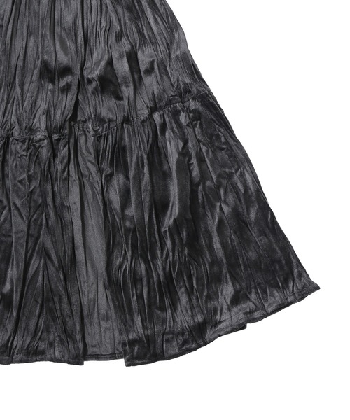 Figments（フィグメンツ）の「グロッシープリーツベロアスカート（スカート・レディース・アイボリー/ブラック・FREE）」の7枚目の写真