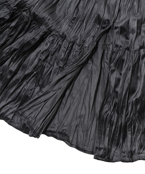 Figments（フィグメンツ）の「グロッシープリーツベロアスカート（スカート・レディース・アイボリー/ブラック・FREE）」の8枚目の写真
