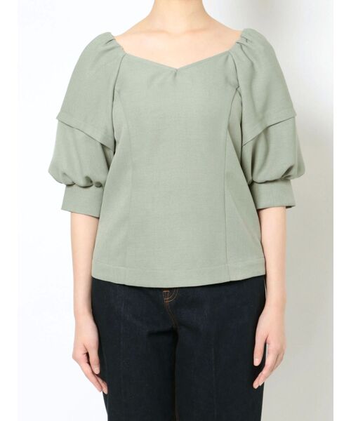 LAGUNAMOON（ラグナムーン）の「バックリボンブラウス（シャツ/ブラウス・レディース・ベージュ/ブラウン/グリーン・FREE）」の3枚目の写真