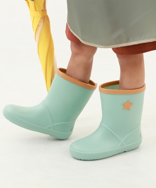 devirock(デビロック)の「配色モチーフ レインブーツ (リフレクター付き)(レインシューズ・キッズ・ピンク/ライトカーキ/パープル/グリーン系その他・15.0cm/16.0cm/17.0cm/18.0cm/19.0cm/20.0cm/21.0cm)」の2枚目の写真