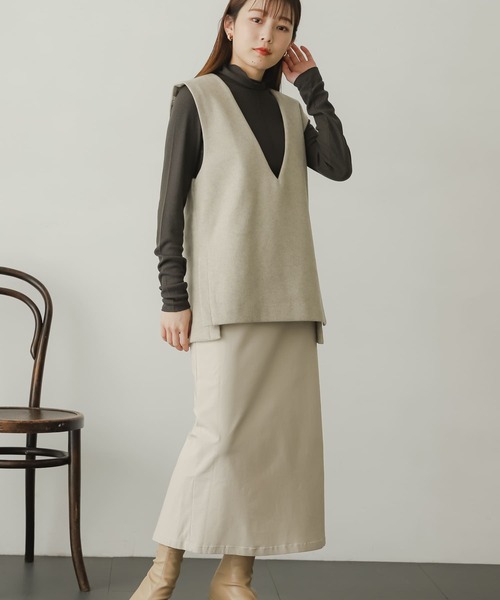 SENSE OF PLACE by URBAN RESEARCH（センスオブプレイスバイアーバンリサーチ）の「ストレッチサスツキハイウエストスカート（スカート・レディース・ブラック/ライトベージュ/モカ/オレンジ/イエロー・X-SMALL/SMALL/MEDIUM/LARGE/TALL）」の17枚目の写真