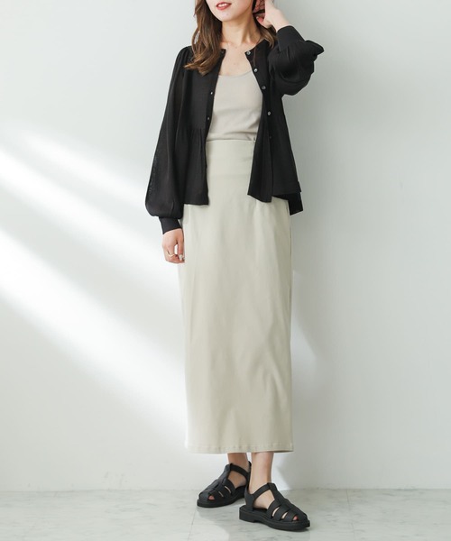 SENSE OF PLACE by URBAN RESEARCH（センスオブプレイスバイアーバンリサーチ）の「ストレッチサスツキハイウエストスカート（スカート・レディース・ブラック/ライトベージュ/モカ/オレンジ/イエロー・X-SMALL/SMALL/MEDIUM/LARGE/TALL）」の22枚目の写真