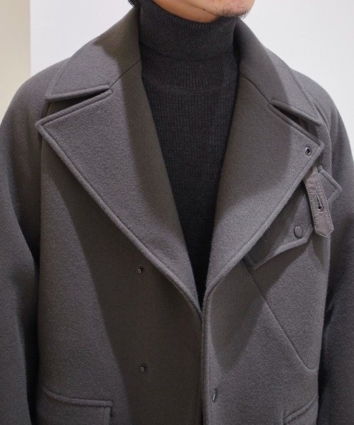 Scye(サイ)の「【Scye / サイ】Super140 Wool Melton Motorcycle Jacket / スーパー140ウールメルトンモーターサイクルジャケット(ライダースジャケット・メンズ・グリーン・38/36)」の6枚目の写真