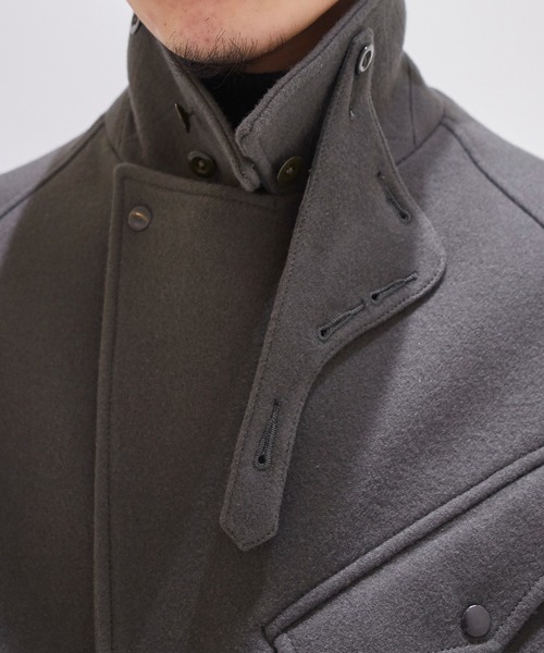 Scye(サイ)の「【Scye / サイ】Super140 Wool Melton Motorcycle Jacket / スーパー140ウールメルトンモーターサイクルジャケット(ライダースジャケット・メンズ・グリーン・38/36)」の3枚目の写真