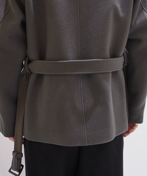 Scye(サイ)の「【Scye / サイ】Super140 Wool Melton Motorcycle Jacket / スーパー140ウールメルトンモーターサイクルジャケット(ライダースジャケット・メンズ・グリーン・38/36)」の2枚目の写真