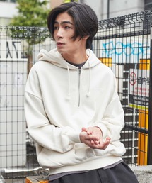 WEGO | WEGO/ピグメントハーフZIPロゴプルパーカー(パーカー)