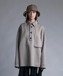 my beautiful landlet 長袖ビッグポロシャツ グリーン my beautiful landlet 長袖ビッグポロシャツ グリーン
