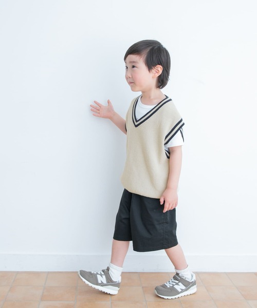 URBAN RESEARCH DOORS（アーバンリサーチドアーズ）の「『親子リンク』Vネック片畦ニットベスト(KIDS)（ベスト・キッズ・ナチュラル・105/120/135）」の3枚目の写真