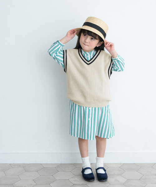 URBAN RESEARCH DOORS（アーバンリサーチドアーズ）の「『親子リンク』Vネック片畦ニットベスト(KIDS)（ベスト・キッズ・ナチュラル・105/120/135）」の9枚目の写真