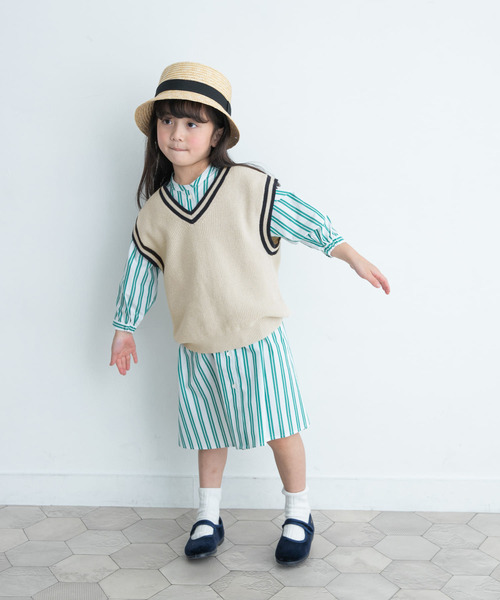 URBAN RESEARCH DOORS（アーバンリサーチドアーズ）の「『親子リンク』Vネック片畦ニットベスト(KIDS)（ベスト・キッズ・ナチュラル・105/120/135）」の10枚目の写真