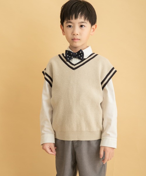 URBAN RESEARCH DOORS（アーバンリサーチドアーズ）の「『親子リンク』Vネック片畦ニットベスト(KIDS)（ベスト・キッズ・ナチュラル・105/120/135）」の13枚目の写真