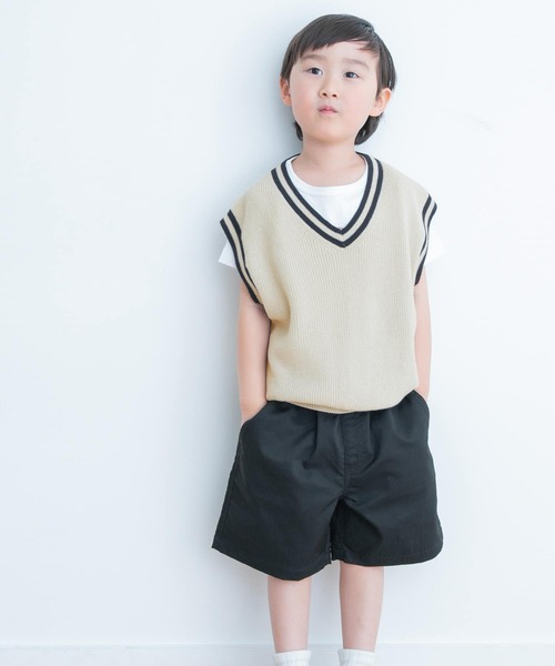 URBAN RESEARCH DOORS（アーバンリサーチドアーズ）の「『親子リンク』Vネック片畦ニットベスト(KIDS)（ベスト・キッズ・ナチュラル・105/120/135）」の21枚目の写真