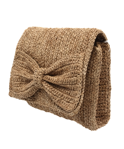 La TOTALITE（ラトータリテ）の「Le voyage en panie リボンラフィアクラッチ。（ショルダーバッグ・レディース・グレー/ベージュ・FREE）」の3枚目の写真