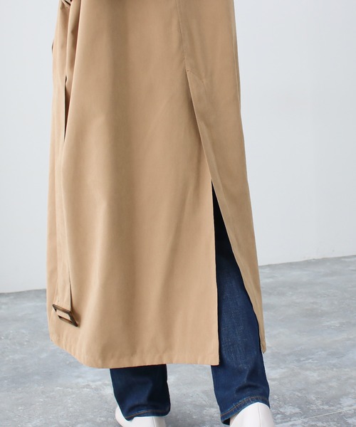 Social GIRL（ソーシャルガール）の「2WAY ロングトレンチコート ステンカラーコート スタンドカラーコート（トレンチコート・レディース・グレイッシュベージュ/サンドベージュ/マスタード/ベージュ/ネイビー・L/M）」の11枚目の写真