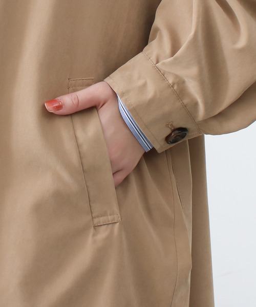 Social GIRL（ソーシャルガール）の「2WAY ロングトレンチコート ステンカラーコート スタンドカラーコート（トレンチコート・レディース・グレイッシュベージュ/サンドベージュ/マスタード/ベージュ/ネイビー・L/M）」の19枚目の写真