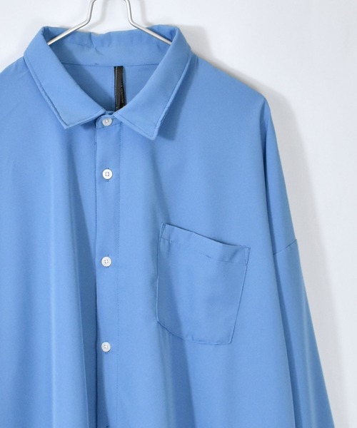 おしゃれスタ(オシャレスタ)の「ポリストレッチドロップショルダーシャツ【IR】 レディース メンズ(シャツ/ブラウス・メンズ・パープル/ブラック/チャコールグレー/ホワイト/ネイビー/サックスブルー/グレイッシュベージュ/グリーン・M/L/XL)」の7枚目の写真