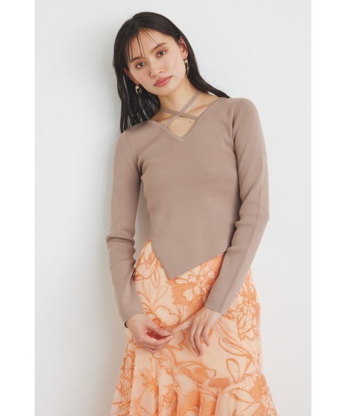 rienda(リエンダ)の「アシンメトリーストリングニットトップス(ニット/セーター・レディース・ライトブルー/ライトイエロー/ライトブラウン/ブラック・FREE)」の16枚目の写真