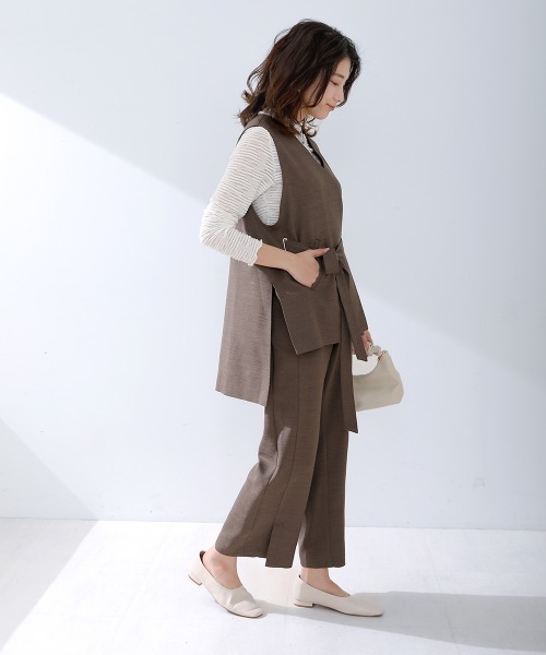 Bou Jeloud(ブージュルード)の「【セットアップ可能】リネンライクストレートパンツ(その他パンツ・レディース・ブラウン/ベージュ・38)」の20枚目の写真