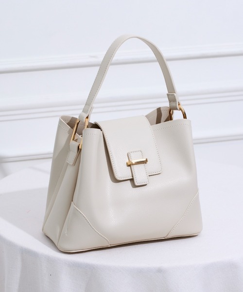 12Twelve Agenda（トゥエルブ　アジェンダ）の「軽量ワイドベルトワンハンドルミニバッグ（ハンドバッグ・レディース・オフホワイト/サックスブルー/ベージュ/チャコールグレー・FREE）」の2枚目の写真