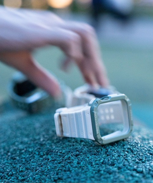 zandy（ズィーアンドワイ）の「zandy ズィー・アンド・ワイ/ Apple Watch【スポーツ一体式バンド】 アップルウォッチバンド 一体式ベルト /// sports1（デジタル腕時計・メンズ・ホワイト/クリア/ピンク/グレー/ライトグレー/ブラック/エメラルドブルー/ブラック×シルバー/ブラック×ピンク/ブラック×ゴールド/ピンクゴールド/ホワイト×ゴールド/アイボリー系/アイボリー/カーキ/カーキ系・S/M）」の12枚目の写真