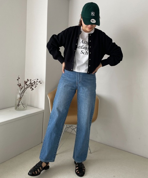 LOWRYS FARM（ローリーズファーム）の「カットカーディガンＬＳ　191163（カーディガン/ボレロ・レディース・グレー/ブラック/アイボリー/グリーン・FREE）」の5枚目の写真