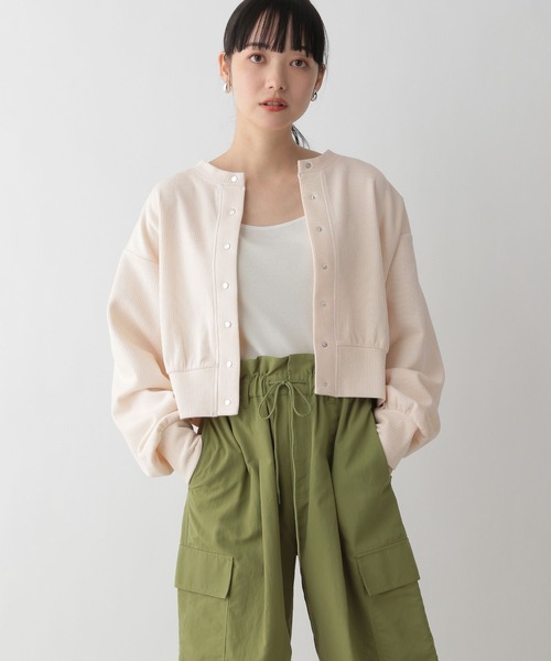 LOWRYS FARM（ローリーズファーム）の「カットカーディガンＬＳ　191163（カーディガン/ボレロ・レディース・グレー/ブラック/アイボリー/グリーン・FREE）」の11枚目の写真