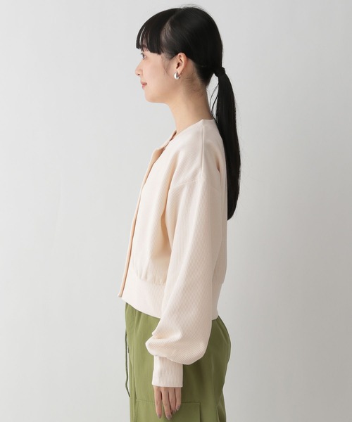 LOWRYS FARM（ローリーズファーム）の「カットカーディガンＬＳ　191163（カーディガン/ボレロ・レディース・グレー/ブラック/アイボリー/グリーン・FREE）」の15枚目の写真