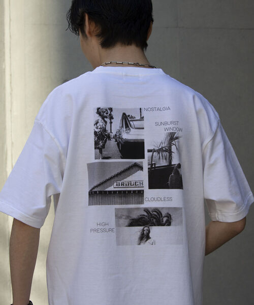 GLOSTER(グロスター)の「【GLOSTER/グロスター】バックプリント フォトプリントクルーネックTシャツ ドロップショルダー(Tシャツ/カットソー・メンズ・ブラック/ホワイト系その他2/ホワイト系その他/アッシュグレー・L/M)」の3枚目の写真