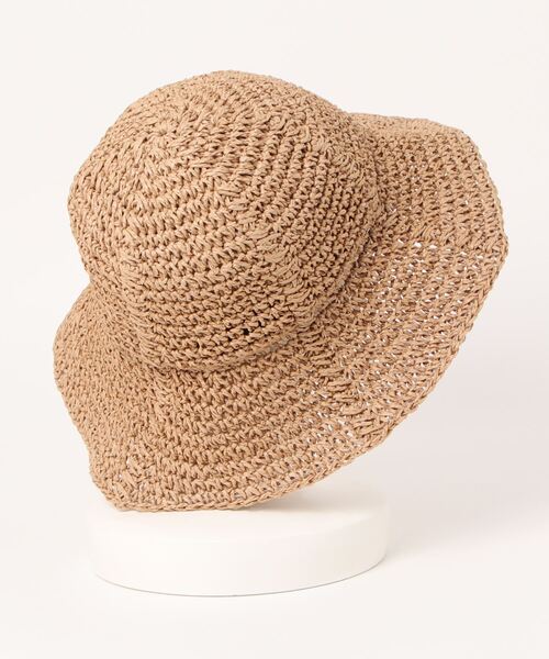 one wayザッカ（ワンウェイザッカ）の「ペーパーチューリップハット（ハット・レディース・ベージュ/ライトブラウン・FREE）」の3枚目の写真