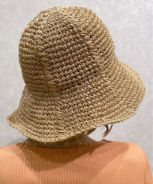 one wayザッカ（ワンウェイザッカ）の「ペーパーチューリップハット（ハット・レディース・ベージュ/ライトブラウン・FREE）」の6枚目の写真